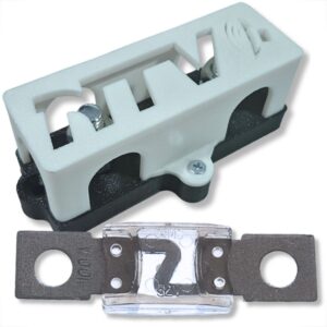 Kit Porta Fusível Mega Com Fusível 100 Amperes Para Som Automotivo