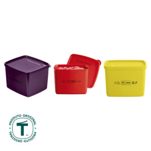 Kit Pote Hermético Tupperware Jeitoso Mix 800ml Molho de Tomate