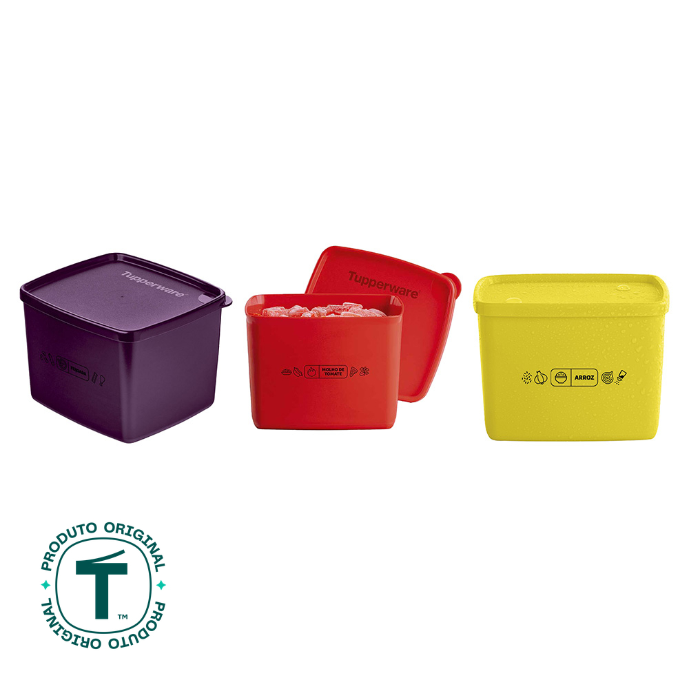 Kit Pote Hermético Tupperware Jeitoso Mix 800ml Molho de Tomate — Cozinha e Utensílios