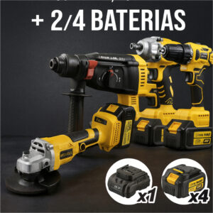 Kit Profissional 4 em 1 48V: Furadeira, Chave de Impacto