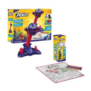 Kit Projetor de Desenhos Avengers Tapete Mágico Acqua p Colorir com