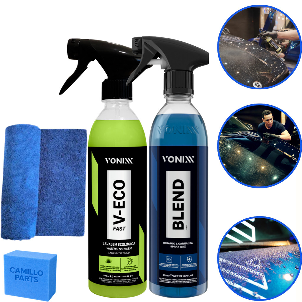 Kit Proteção Rápida com Shampoo V-Eco Fast Blend Spay Vonixx Com Pano — Cabelos
