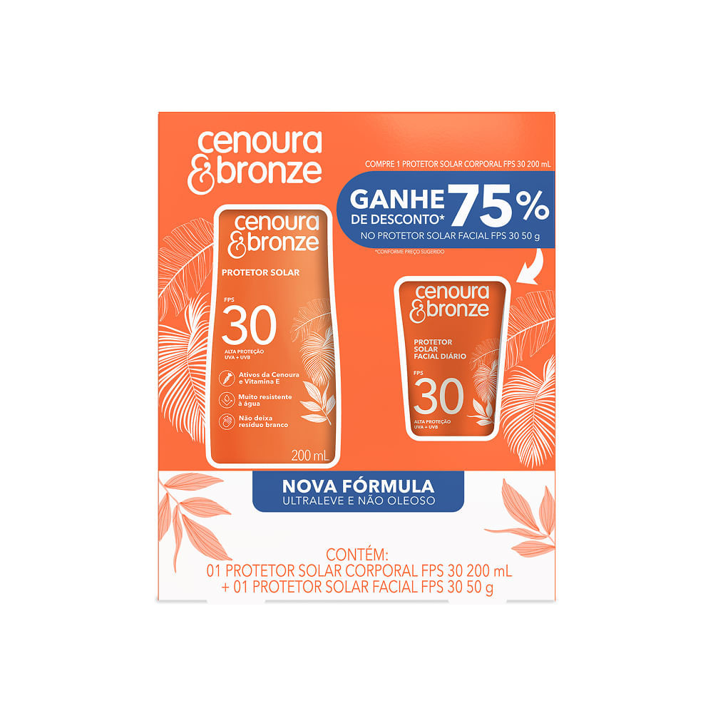 Kit Protetor Solar Cenoura e Bronze 50g 200ml — Skincare
