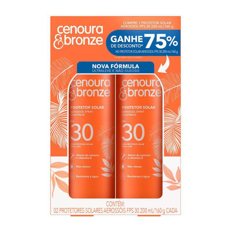 Kit Protetor Solar Corporal Aerossol Cenoura Bronze 200ml 2 Unidades — Skincare