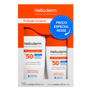Kit Protetor Solar Corporal Helioderm Suncare Fps 50 2 Unidades 200ml