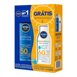 Kit Protetor Solar Facial Nivea Sun Protect Hidrata 200ml Corporal