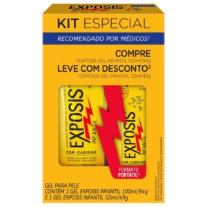 Kit Repelente de Insetos Exposis 100ml Repelente Infantil Gel sem