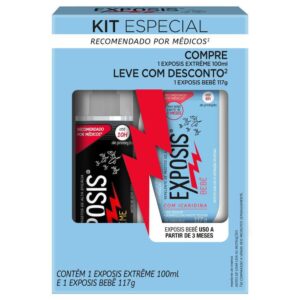 Kit Repelente Exposis Extreme Gel sem Perfume Spray 100ml Repelente