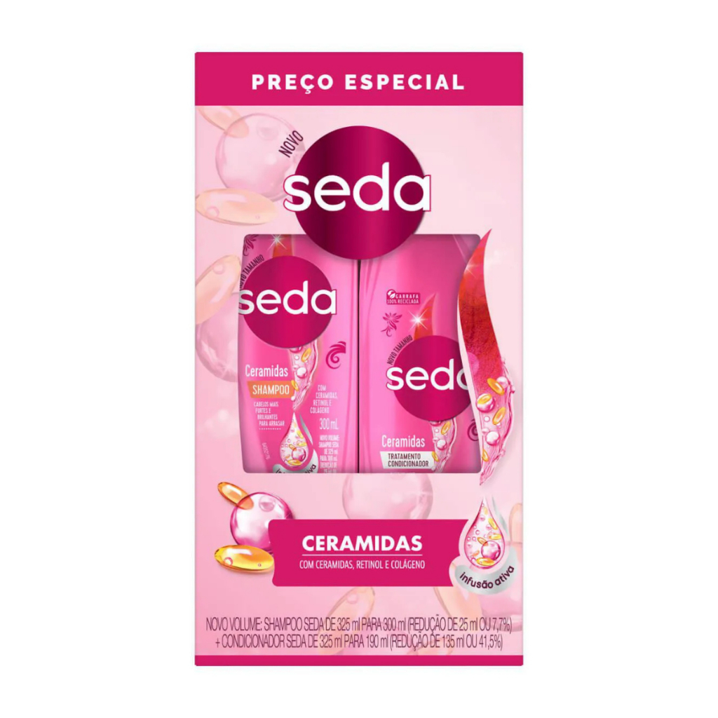 Kit Seda Ceramidas Shampoo 300ml Condicionador 190ml