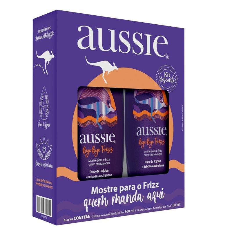 Kit Shampoo Aussie Bye Bye Frizz 360ml Condicionador 180ml