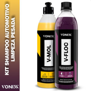 Kit Shampoo Automotivo Sujeira Pesada V-Floc V-Mol 500ml Vonixx