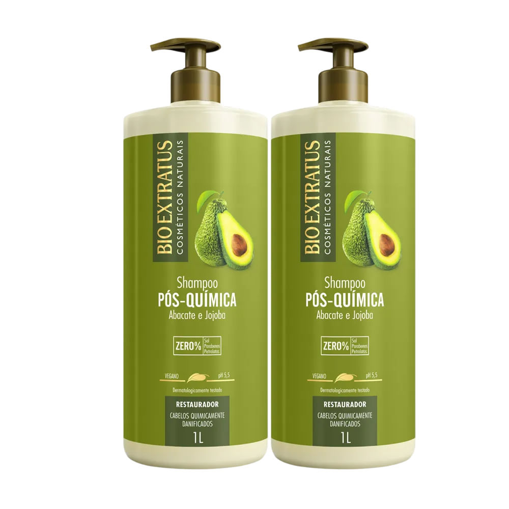 Kit Shampoo Bio Extratus Pós Química Abacate 1L 2 Unidades — Cabelos