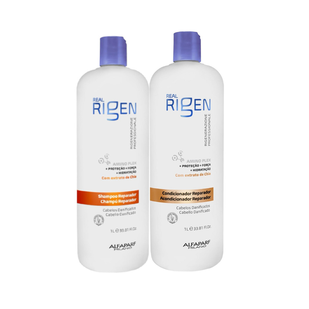 Kit Shampoo Condicionador Alfaparf Milano Real Rigen 1L