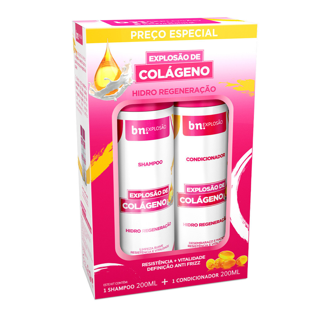Kit Shampoo Condicionador bn.Cachos Explosão de Colágeno bn.Cachos — Cabelos