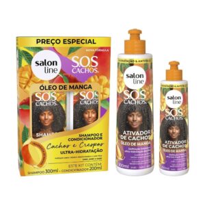 Kit Shampoo Condicionador com Creme para pentear e Ativador Sos