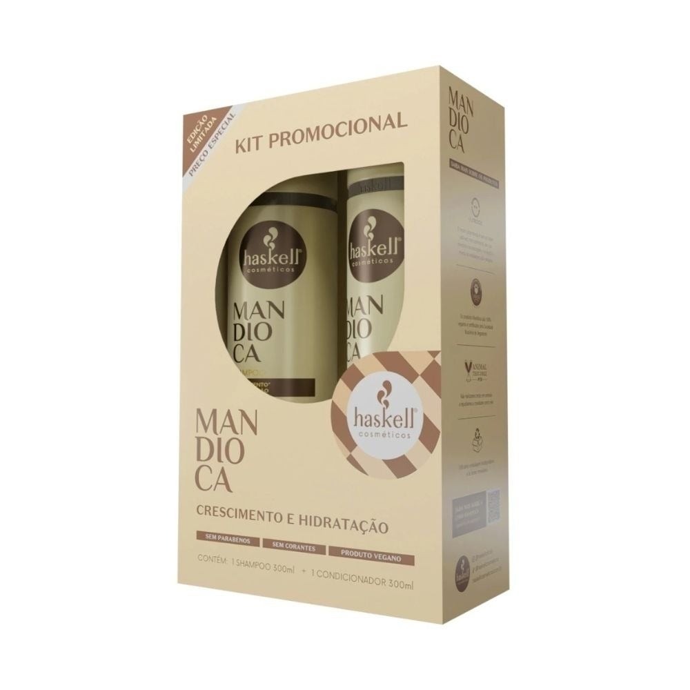 Kit Shampoo Condicionador Haskell Mandioca 300ml — Cabelos