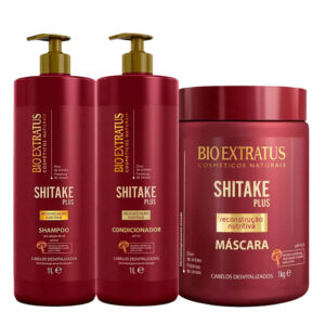 Kit Shampoo Condicionador Máscara Bio Extratus Shitake Plus