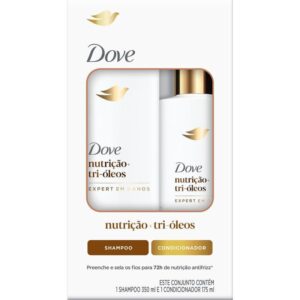 Kit Shampoo Dove 350ml Condicionador Dove Nutrição+ Tri-Óleos Expert