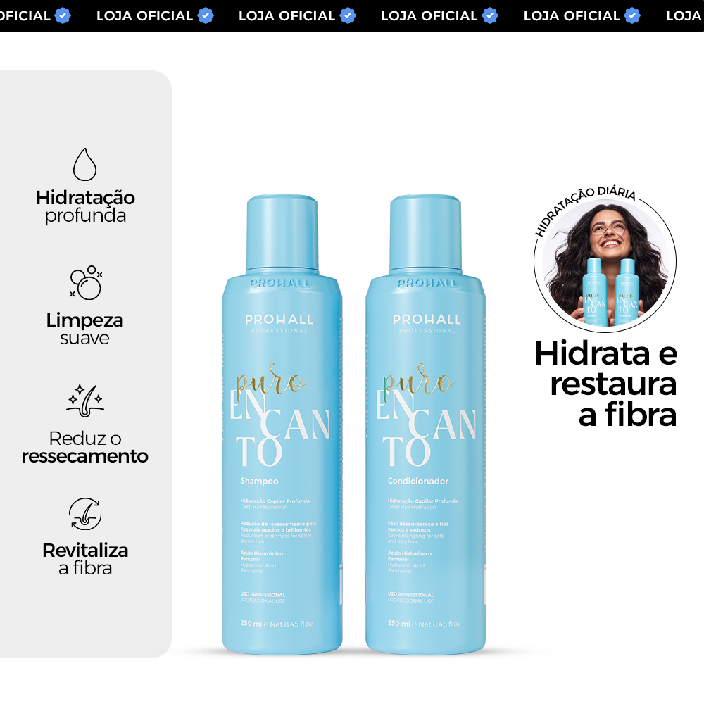 Kit Shampoo e Condicionador Limpeza Suave e Hidratação da Fibra Para