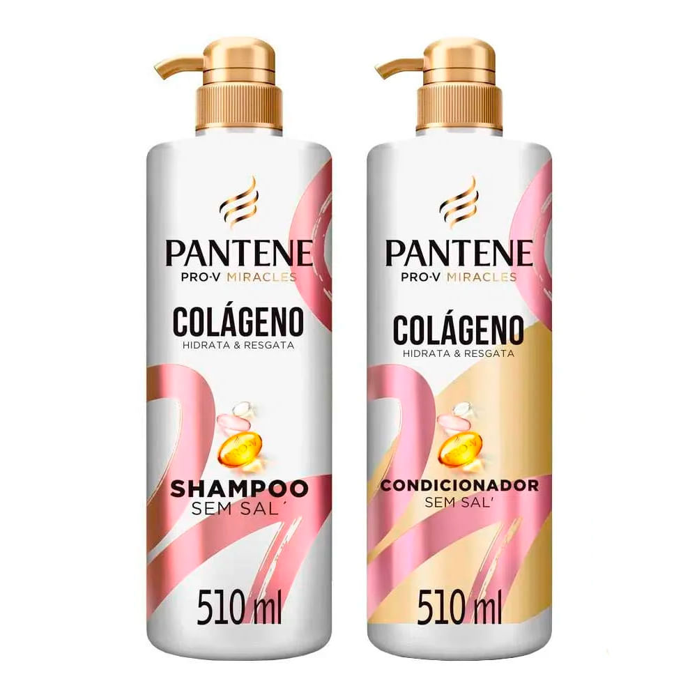 Kit Shampoo e Condicionador Pantene Colágeno 510ml — Cabelos