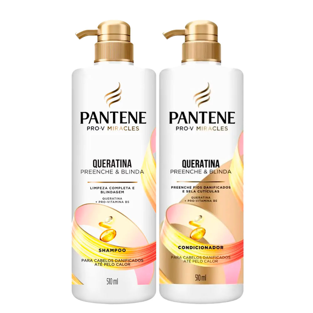 Kit Shampoo E Condicionador Pantene Pro-V Miracles Queratina 510ml