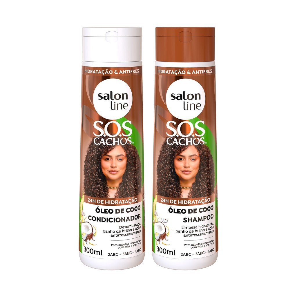 Kit Shampoo e Condicionador Sos Cachos Coco 300ml Salon Line — Cabelos