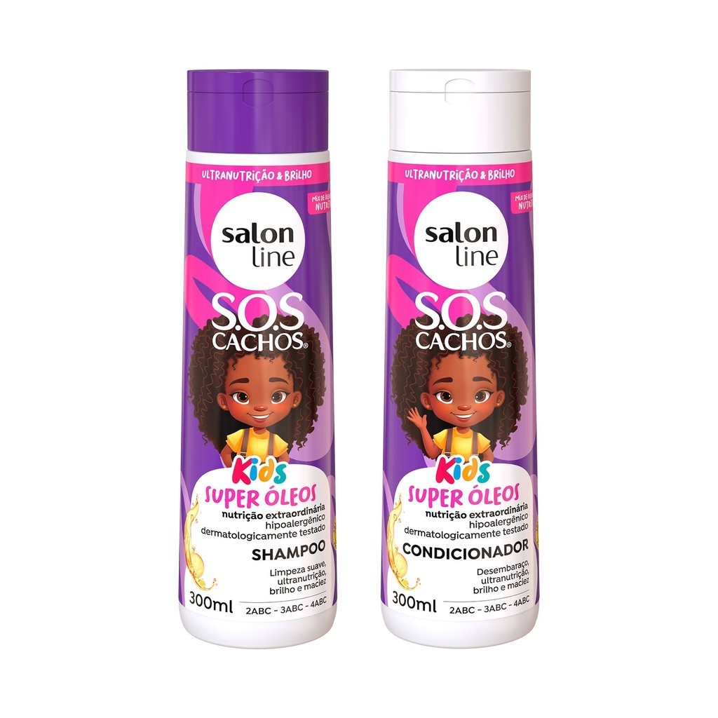 Kit Shampoo e Condicionador Sos Cachos Kids Super Óleos