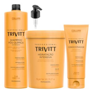 Kit Shampoo Pós Química 1L Hidratação Intensiva 1kg e Leavein