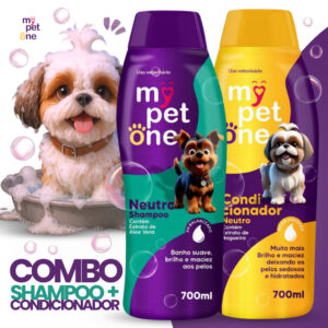 Kit Shampoo Premium 700 mL Neutro Condicionador Neutro Cães e Gatos