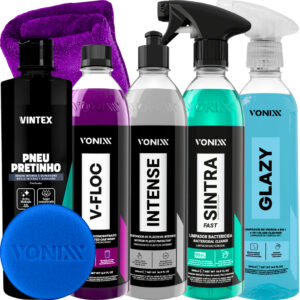 Kit Shampoo V-Floc Limpa Vidros Glazy Pretinho Sintra Fast Intense