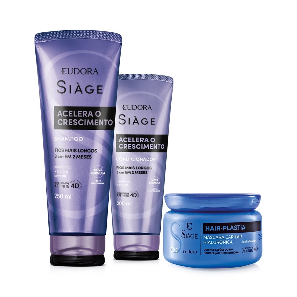 Kit Siàge: Shampoo Acelera o Crescimento 250ml Máscara 250g