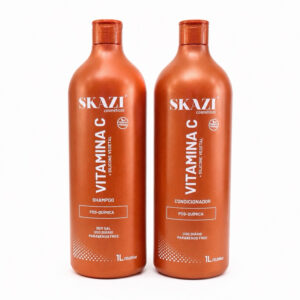 Kit Skazi Shampoo Condicionador Vegano Pós Quimica Vitamina C