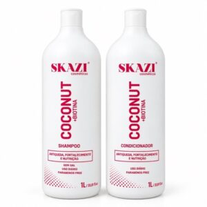 Kit Skazi Vegano Shampoo E Condicionador Fortalecedor Coconut 1 Litro