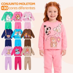 Kit Sortido 4 Peças Moletom Roupa De Bebê Menina Infantil Inverno