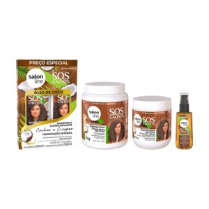 Kit Sos Cachos Coco com Shampoo e Condicionador, Máscara, Óleo e