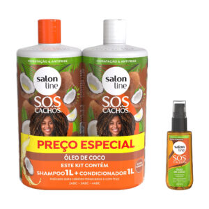 Kit Sos Cachos Coco Shampoo e Condicionador Litrão Óleo