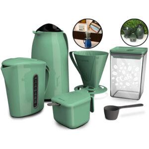 Kit Super Prático Para Café Garrafa Térmica Açucareiro Suporte Para