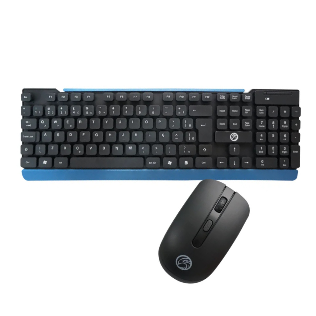 Kit Teclado E Mouse Sem Fio Brazilpc Preto