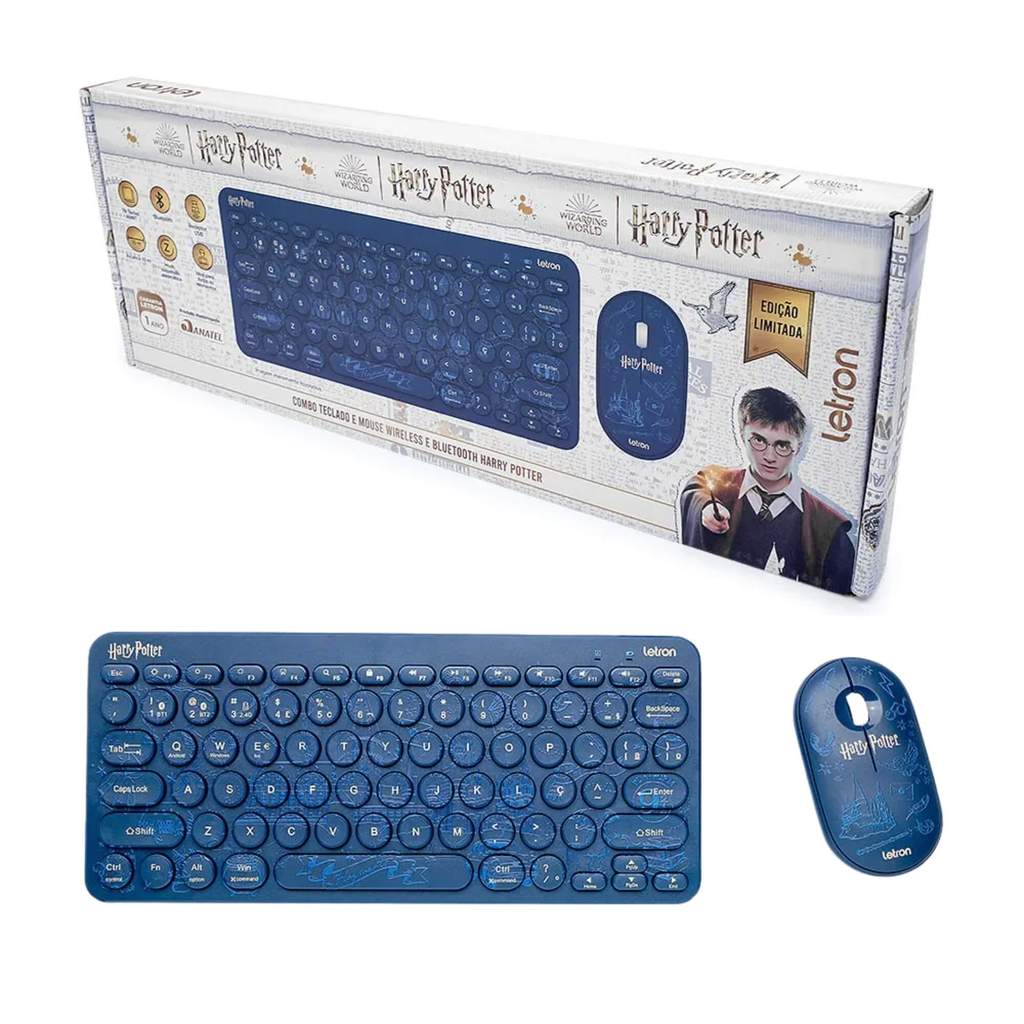 Kit Teclado e Mouse Sem Fio Usb Wireless e Bluetooth Edição Harry — Informática