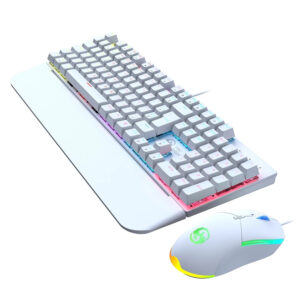 Kit Teclado Mecânico Gamer Switch Blue RGB Mouse 3200DPI