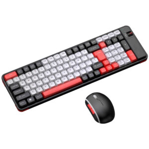 Kit Teclado Mouse Gamer Knup Colorido BT Wireless 2.4 Knup Vermelho