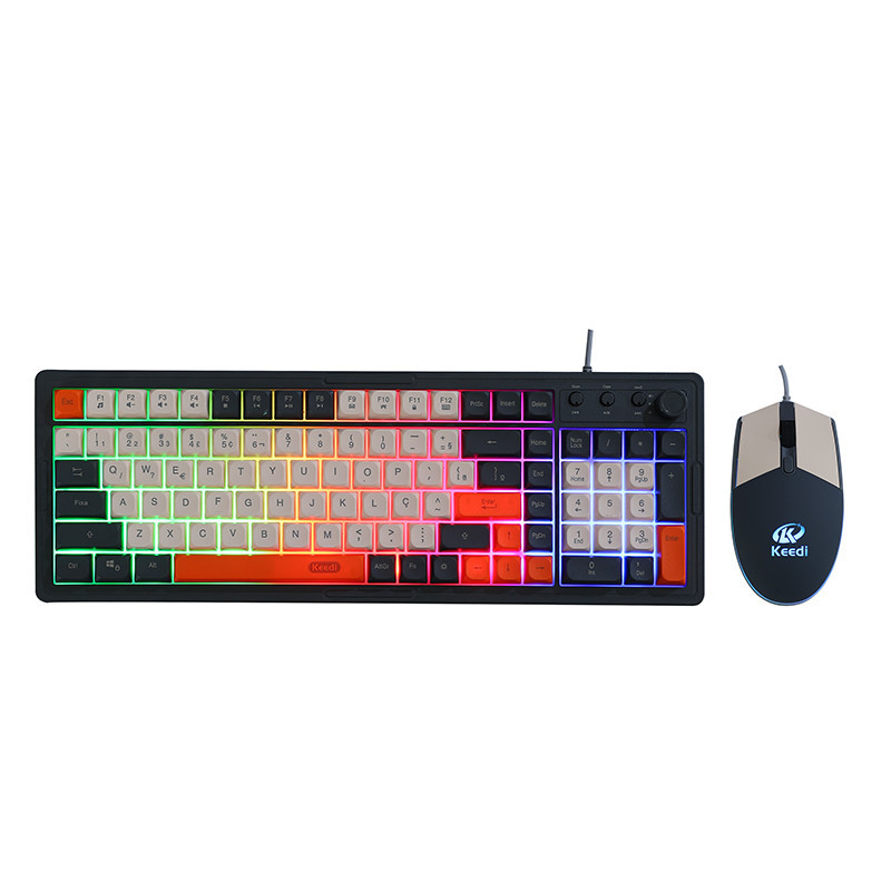 Kit Teclado Mouse Gamer Membrana LED USB Controlador Volume — Informática