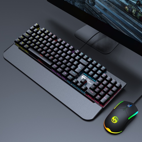 Kit Teclado Mouse Mecânico RGB Switch Blue