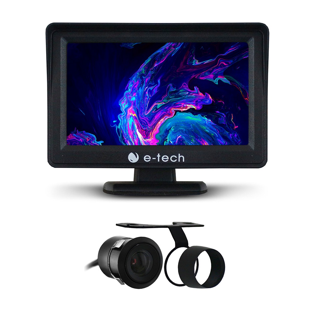 Kit Tela Monitor Lcd 4.3 Polegadas Automotivo Veicular Câmera Ré