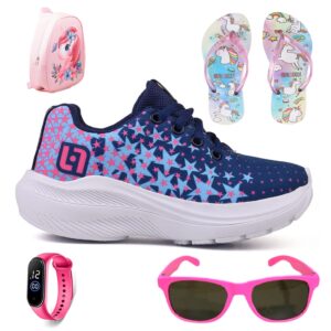 Kit Tênis Infantil Casual Meninas Escolar Basico Confortavel Mochila