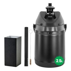 Kit Tereré Copo Bomba Garrafa Térmica 2.5l Inox Preto
