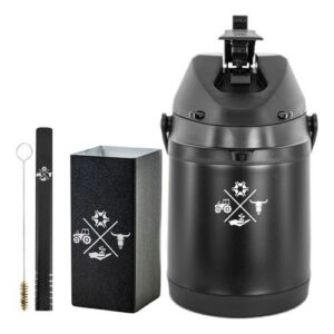 Kit Tereré Copo Bomba Garrafa Térmica Preto 2.5l Agro
