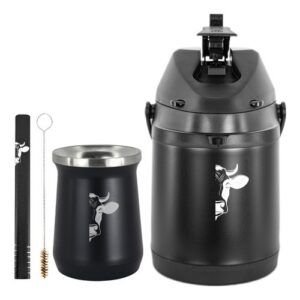 Kit Tereré Garrafa Térmica 2.5l Copo Termico 236ml Agro Vaca