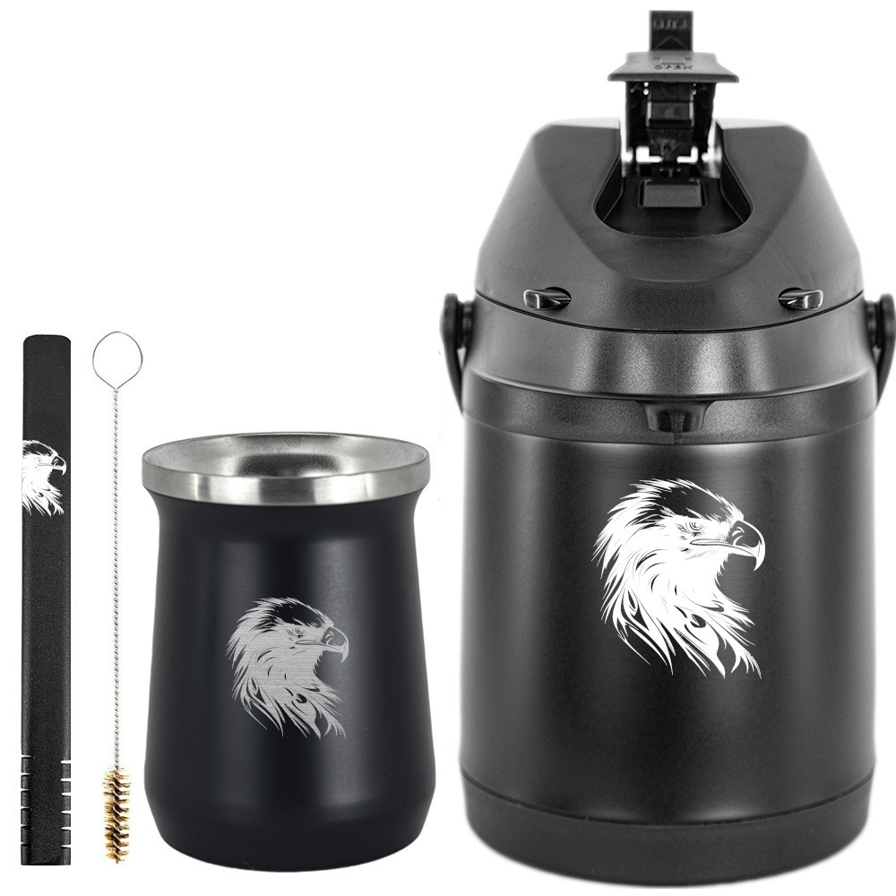 Kit Tereré Garrafa Térmica 2.5l Copo Termico 236ml Aguia — Cozinha e Utensílios