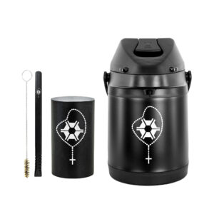 Kit Tereré Garrafa Térmica 2.5l Preta Bomba Preta Filete Preta Copo